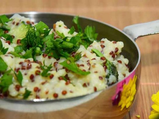 Risoto de Quinoa Vermelha, Painço e Brocólis