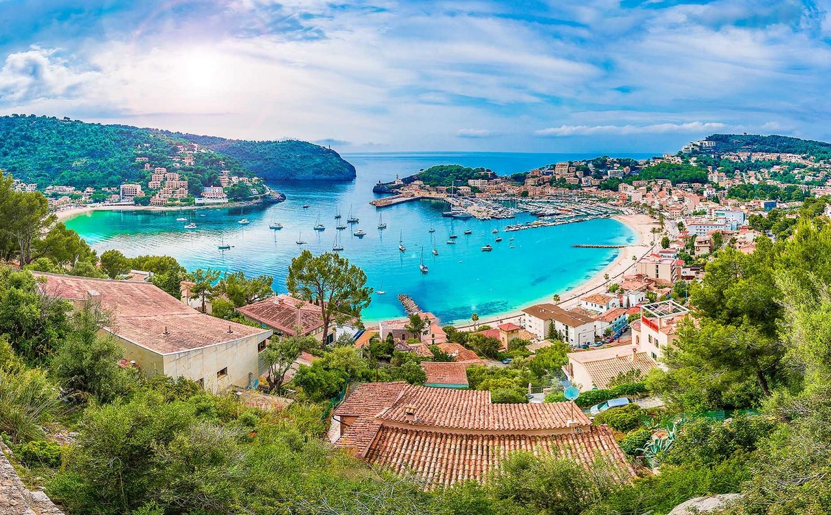 Panoramic area of Port Soller Panoramic view of Soller Port